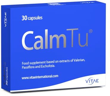 Vitae CalmTu 30 Capsules | Valerian, Passionflower and California Poppy | Stress and Anxiety Management | Tranquilizing Effect | No Side Effects | Natural Ingredients