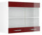 Vicco Küchenglasschrank R-Line, Glashängeschrank, Bordeaux Hochglanz/Weiß, 80 cm