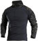 FENG Tactical Military Combat T-Shirt für Herren Langarm Slim Fit Camo Shirt Militäruniform Airsoft Zubehör Jagd Wandern (CP Black,L)