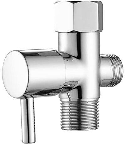 Vanne en T pour bidet avec vanne d'arrêt, adaptateur en T pour toilettes 7/8 x 7/8 x 1/2 ou 3/8, fixation de bidet chromée pour WC