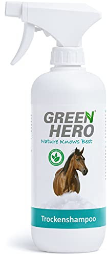 Green Hero Trockenshampoo-Spray für Pferde 500 ml natürliches Pferdetrockenshampoo zur Reinigung, gegen Verschmutzungen und entfernt Schmutz Schnelltrocknend - Perfekt für die schnelle Reinigung