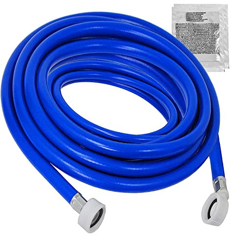 SPARES2GO Tubo di riempimento universale per lavatrice e lavastoviglie, tubo di alimentazione dell'acqua fredda extra lungo (5 m) + 2 anticalcare