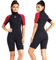 Neoprenanzug Damen Rückenreißverschluss Kurze Neoprenanzug Herren 3mm Neopren Kurzarm zum Surfen Schwimmen Kajakfahren Schnorcheln Kanufahren Gerätetauchen (Damen Rot, M)