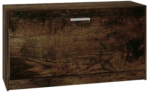 vidaXL Banco Zapatero Asiento Estantería Zapatos Almacenamiento Recibidor Entrada Pasillo Sala de Estar Madera Contrachapada Color Roble Ahumado
