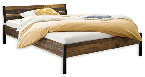 Marseille Futonbett 140 x 200 cm - Modernes Jugendzimmer Bett in Old Style Optik - 147 x 74 x 216 cm (B/H/T)