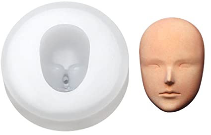 Cuawana Puppenkopf-Gesichtsform, Silikon, Baby-Gesicht, Babyparty, Fondant, Kuchenform, Ton, Seife, Harz, Schokoladenform