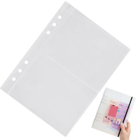 Anloximt Fotobuch - -Fotokartenordner, durchscheinender, mattierter Einband - 6-Loch- -Fotoalbum-Fotokartenhüllen für Studenten, Bilder, Fotos