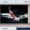INDIGOS UG Küchenrückwand - Chili im Wasser - 80x60 cm ESG Echtglas Bedruckt - mit Bild - Motiv - Küche - Rückwand - Glasplatte - Spritzschutz - Herd - Ofen