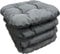 Katex 4er Set Sitzkissen 38x38 cm Sitzpolster Stuhlkissen Outdoor & Indoor Kissen Weiche Kissen für Gartenstühle, Kissen mit 8cm Schaumstoff Polsterung - Hergestellt in Polen (Anthracite)