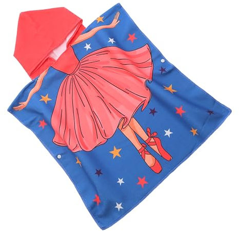 FEBE Badeponcho Kinder Ballerina Badetuch Mit Kapuze Bademantel für Kleinkind