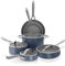 Ninja Ceramic Pro 10-Piece Cookware Set, Nonstick Pots and Pans Set with Glass Lids, PTFE Free, Ceramic Coated, Stovetop to Oven Safe, Compatible