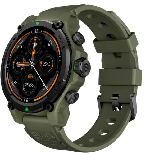 Black Shark GS3 Reloj Inteligente Hombre,1.43 HD Smartwatch, Llamadas Bluetooth,Batería de 21 Días,5ATM IP69K Pulsera Actividad con 100+ Modos Deportivos,GPS,Pulsómetro,SpO2,Monitor de Sueño,Verde