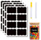 Zephyra 32 Wiederverwendbare und Wasserdichte Tafel Etiketten, Selbstklebend und Abziehbar, Ideal für Gläser, Küchenbehälter und Organisation, mit Weißem und Gelbem Stift(Black)