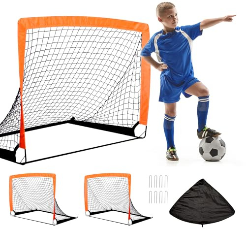 OYE 2 Football Goal Net Set Instant Pop Up Play Soccer Goal + 6M Ladder Football Training Equipment Set, Speed Ladder, Workout Ladder, Exercise Ladder for Football, Tennis Practice (Football Set)