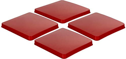 Reston Lloyd Abdeckhaube für Gasherd, quadratisch, Rot, 4 Stück