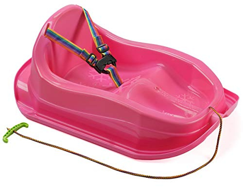 MARMAT Mini Schlitten mit Rückenlehne und Gurt, Rosa