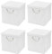StickandShine 4er Set Weiß Faltbox 30 x 30 x 30 cm Aufbewahrungsbox faltbar mit Kordel und mit Deckel