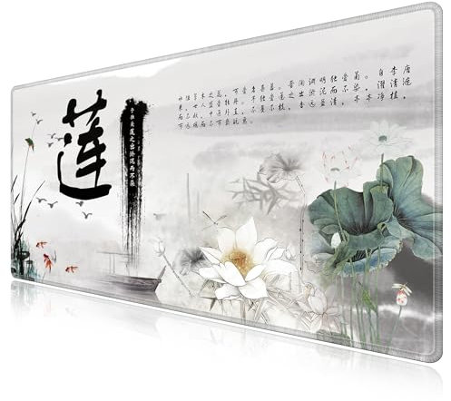 LL-COEUR Surdimensionné Tapis d'Ordinateur Gaming Mousepad Antidérapant Table Mat 1200x600x3mm (Lotus 2)