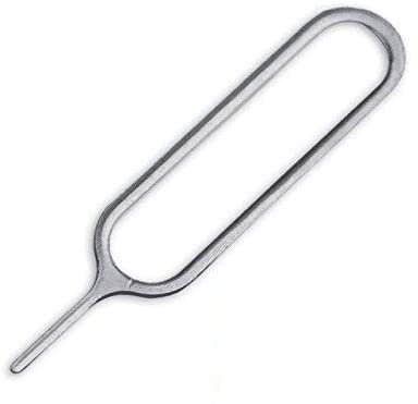 eTECH Collection Sim Card Tray Remover Eject Pin Key Tool for iPhone iPad Samsung Galaxy Smart Phone/Tablet and More (Silver) (50 Pack)