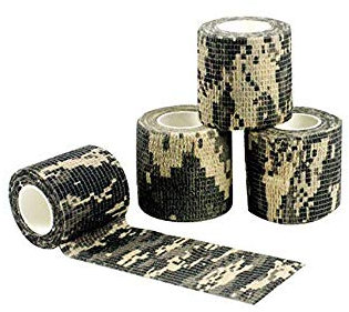 Uteruik 4 Rouleaux Camouflage Rubans adhésif Non tissé extérieur étanche Camouflage Ruban adhésif pour Fusil de Chasse de Cyclisme