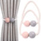 Keleily Magnetische Vorhang Raffhalter 2 Stück Vorhang Raffhalter Kinderzimmer Holz Fenster Drapieren Holdbacks Vorhang Clips für zu Hause, Wohnheim, Büro, Hotel Fenster Dekorative, Pink+Grau