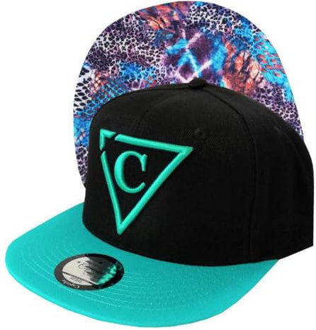 Capiche [99+ Designs] Schwarzer Snapback Hut für Männer, Animix, Kopfbedeckung Herren, Coole Caps, Safari Hut, Tiermuster Design, Schlange, Leopardenkunst, Geschenk Ihn, Cappy Mann