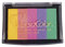 Rayher 2839799 Tsukineko Versacolor Pigment Stempelkissen, Regenbogen, 5 Farben, Stempelfläche 4,7 x 7,5 cm, Tinte auf Wasserbasis, Stempelfarbe, Bunt