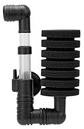 ANCLLO Luftpumpen-Schwammfilter, biochemischer Schwamm für Aquarien, bis zu 60 l, Aquariumfilter, Schwarz