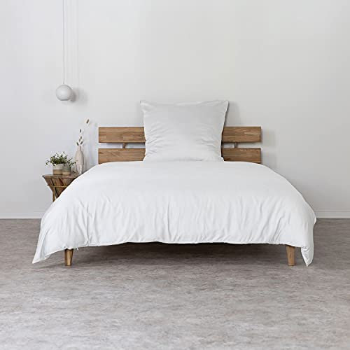 AGA.PIE Bambus Lyocell Bettwäsche-Set 135x200 + 80x80 cm - Weiß, 100% Bio Oeko-Tex 100, für Allergiker, Antibakteriell, Ganzjahres-Bettwäsche, Atmungsaktiv, Geruchshemmend, Besonders sanft