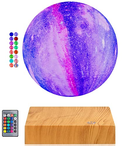 Schwebende Mondlampe - 16 Farben LED Floating Galaxy Mond Lampe, Magnetische Levitation Spinning in Air 3D-Druck Mond Nachtlichter mit Fernbedienung für Büro Home Room Decor, einzigartige Geschenke