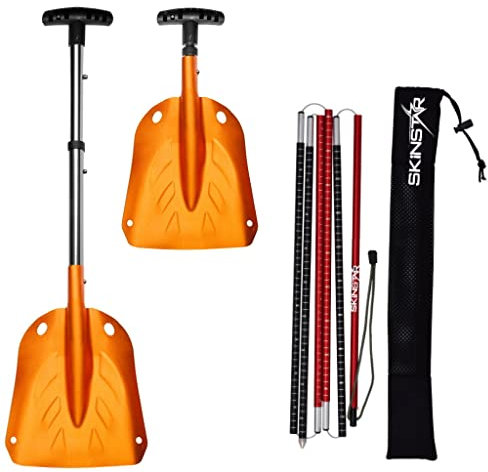 SkinStar Sonda para avalanchas de 260 o 320 cm y pala para nieve, plegable, de aluminio, ligera y compacta, juego de avalanchas
