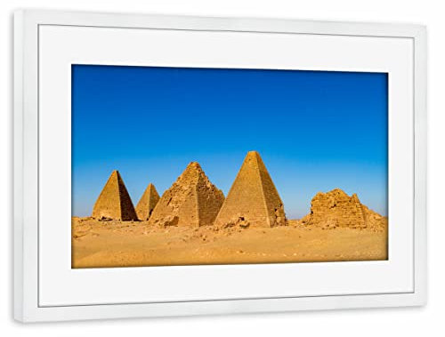 artboxONE Poster mit Rahmen weiß 75x50 cm Meroe im Sudan von Die Welt Tanzt Farben - gerahmtes Poster