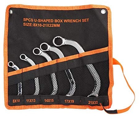 Joyzan Set Chiavi ad Anello, Chiave Cricco Doppia Poligonale Anello Extra Lunghe Snodate Cricchetto Viti Strumenti Riparazione Doppio Chiavetta Regolabile Dodecagono C Ostruzione Distri Trasporto