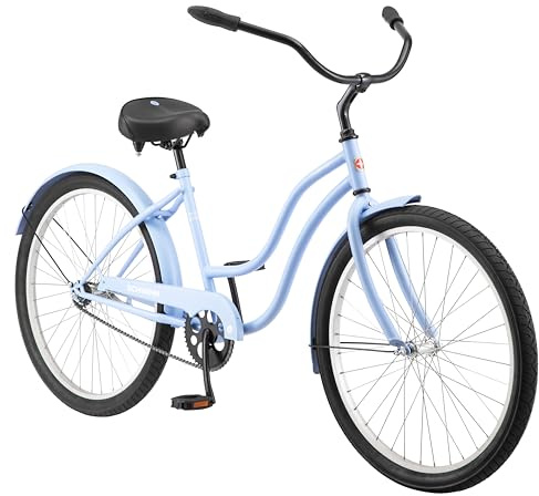 Schwinn Mikko 1 Cruiser Bike, 26 Inch Bike for Women and Men, Single-Speed Beach Cruiser Bicycle, Rear Coaster Brake, Comfortable Padded Seat, Upright Riding Position, Adult Bicycle