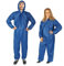 com-four® 2x Schutz-Anzug dreilagig mit Kapuze und Reißverschluss - dreilagiger Maler-Overall One-Size - Körpergröße von 160 bis 200 cm - Schutzkleidung zum Malern und Renovieren (Blau - 2 Stück)