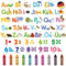 DECOWALL DS9-8071DE Buchstaben Zahlen Farben (deutsch.ver) Wandsticker Kinder Wandtattoos Kinderzimmerdeko Abziehen und Aufkleben Ablösbar ABC Babykunst Spielzimmer Bildung Lernen Klassenzimmer