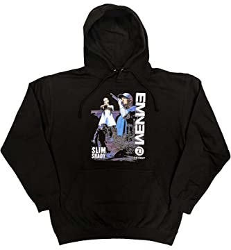 Eminem Kapuzenpullover Detroit Logo Marshal Mathers Nue offiziell Unisex Schwarz XL
