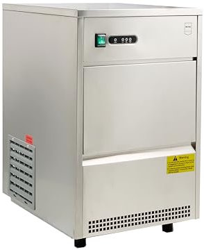 METRO Professional Machine à glaçons GIM1026B, Acier inoxydable, 42 x 51.4 x 65.5 cm, 170 W, 26 kg / 24 h, forme conique creuse, argentée