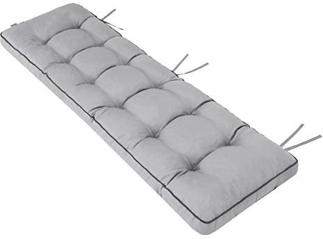 Bankauflage für Gartenbank, Polsterauflage, Sitzkissen, Bankkissen, Bankpolster mit 8 cm Dicke Polsterung, Auflage für Bänke, Made in EU - 180x40 cm - Aschgrau