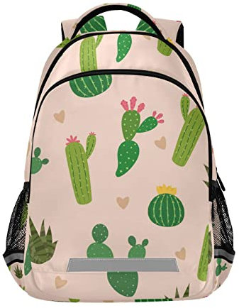 Sac à dos d'écolier en forme de cactus avec mini cœur pour garçons et filles, multicolore, taille unique