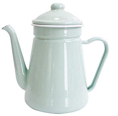 ANIFM Hervidor de Agua esmaltado 1 2L, Tetera de café esmaltada, Tetera de Aceite, Tetera esmaltada, Tetera fría, Tetera Verde Menta, Tetera Tradicional/Retro Comfortable Anniversary