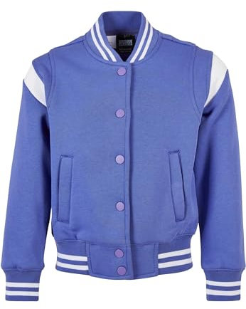 Urban Classics Mädchen Jacke Girls Inset College Sweat Jacket purpleday/white 110/116