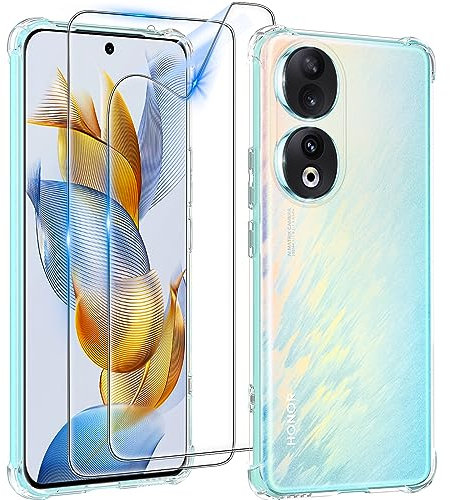 Kuaguozhe 1 Coque + 2 Souple TPU Protection écran, [Protection Militaire] de Honor 90 5G Antichoc Housse Transparente