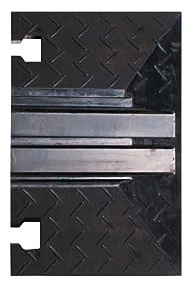as - Schwabe Kabelbrücke 2 Kanal Endstück 150 x 245 x 40 mm - schwarz/gelb | Kabelschutzmatte Vollgummi - Kabelkanal 32 x 32 mm - Schlauchbrücke Belastbarkeit bis 10t - Überfahrschutz für Kabel - 63227