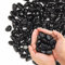 T4U Grava de Acuario Negra 3LB, Guijarros para Paisajismo Exterior, Piedras Decorativas Negras para Plantas, Piedras Decorativas Negras Pulidas para Jarrones, Piedras Negras para Acuario, Bricolaje