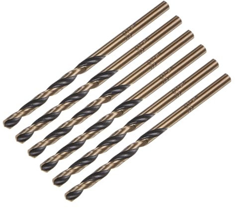 sourcing map 6pcs Jobber Drill Bits 3mm Black Nitride & Gold Titanium Coated 4341 High Speed Steel (HSS) 135 Degree Split Point Twist Drill Bits for Stainless Steel Metal Plastic Wood