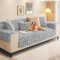 Kaninchen Plüsch Sofabezug L Form 1/2/3/4 Sitzer Sofa Überzug Ecksofa U Form, Neue Universelle rutschfeste Sofaschoner, Superweiche SofaÜberwurf aus Kunstpelz für Wohnzimmer(Hellgrau, 90 * 180cm)