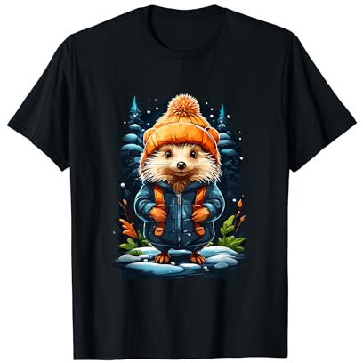 Igel Mit Wintermütze Happy Hedgehog T-Shirt