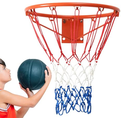 Youngwier Basketballnetz tragbar, Basketballnetz für Korb, Standard-Basketball-Wettkampf-Ersatznetz, Robustes Basketball-Spielnetz für Kinder und Erwachsene im Innen- und Außenbereich für