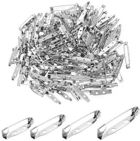JJUNW 200 Stück Broschennadeln Safety Pin, Silber Sicherheitsnadeln, Verschlussnadeln Sicherheitsnadeln Für Schmuck Handwerk für Abzeichen Corsagen Schmuckherstellung DIY (20/25/30/35 mm)